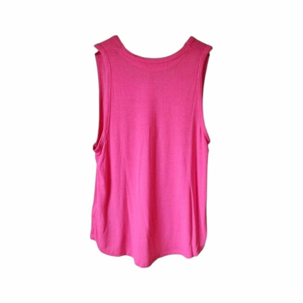 Free People Ribbed Knit Muscle Tank Sz M Take the Plunge Fuchsia NWT - Picture 9 of 11